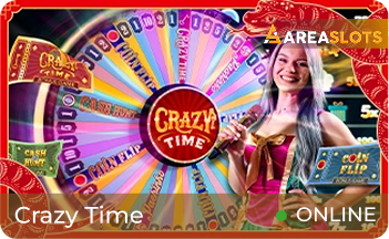 Crazy Time game show interaktif dengan hadiah besar di Areaslots.