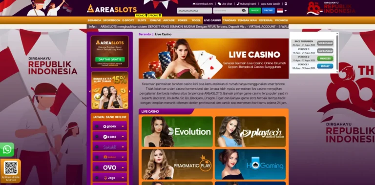 Areaslots live casino online dealer terbaik