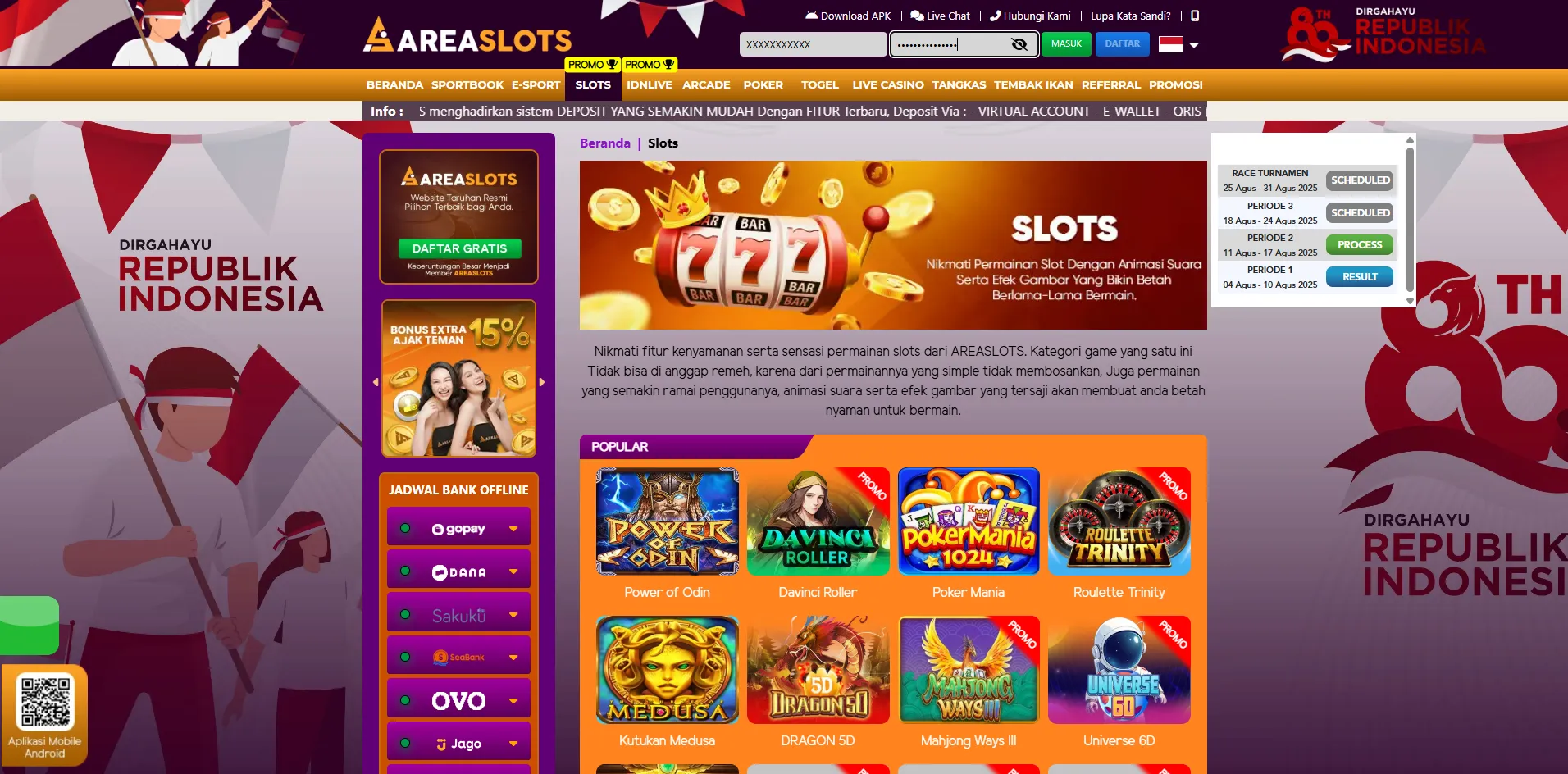Areaslots slot online jackpot besar dan game terlengkap